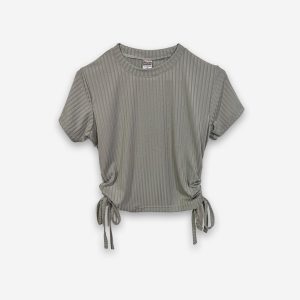 Rib Side Adjustable Ash Color T-Shirt
