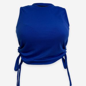 Rib Side Adjustable Sleeveless Blur Color T-shirt