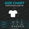 Ruched Printed Crop Top White and Orange Color - Image 2