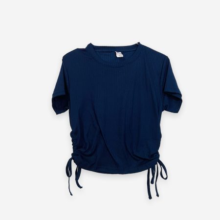 Rib Side Adjustable Dak Blue Color T-Shirt