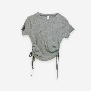 Rib Side Adjustable Gray Color T-Shirt