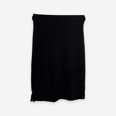 Rib Office Skirt Black Color