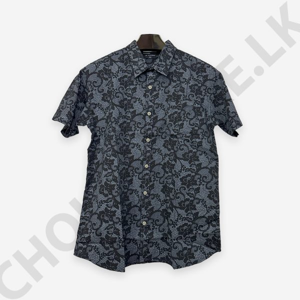 Ash and Black Printed Men's Shirt