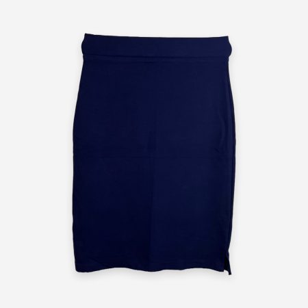 Rib Office Skirt Dark Blue Color
