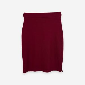 Rib Office Skirt Dark Red Color (Maroon Color)