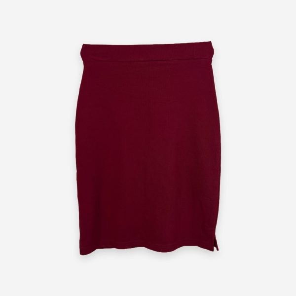 Rib Office Skirt Dark Red Color (Maroon Color)