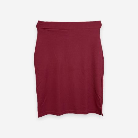 Rib Office Skirt Pink Color