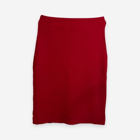 Rib Office Skirt Red Color