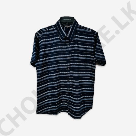 Home Page Men's Dark Blue Striped Shirt