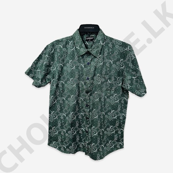 Men's Light Green Printed Shirt