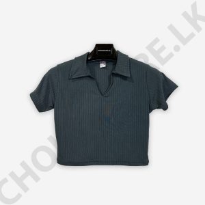 Rib Collar Dark Ash T-shirt