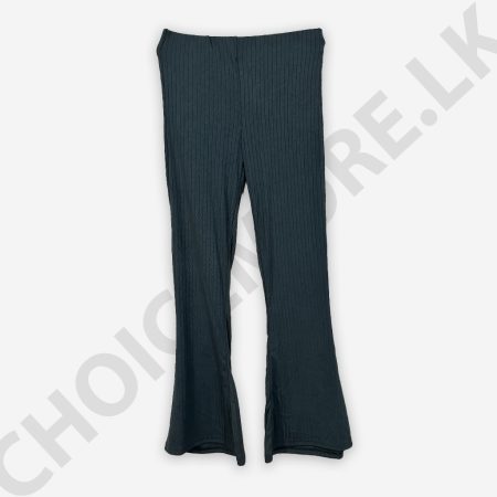 Home Page Rib Dark Ash Color Bell Bottom Pant