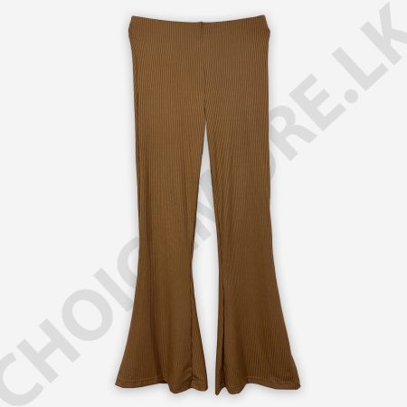 Rib Brown Bell Bottom Pant