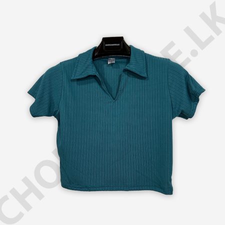 Rib Collar Light Green T-shirt