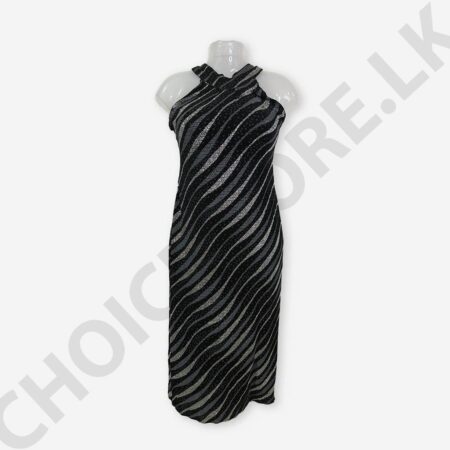 Halter Neck Midi Party Black Color Dress