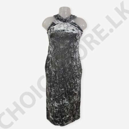 Halter Neck Midi Party Ash Color Dress