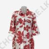Long Sleeve Casual Lapel Button Shirt Dress White And Pink - Image 3