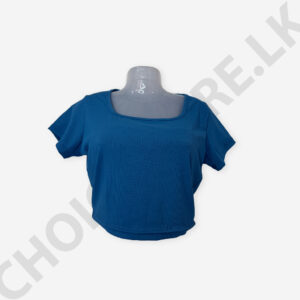 Square Neck Crop Top Light Blue Color