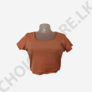 Square Neck Crop Top Peach Color