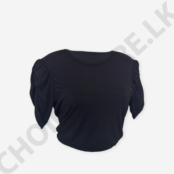 Puff  Sleeve Top Black Color