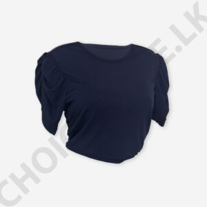 Puff  Sleeve Top Dark Blue Color