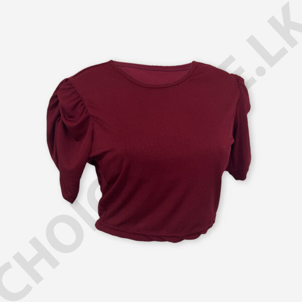 Puff  Sleeve Top Maroon Color