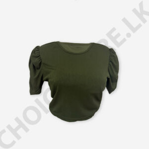 Puff  Sleeve Top Green Color