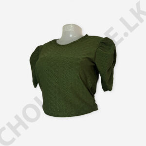 Cutlon Puff  Sleeve Top Green Color