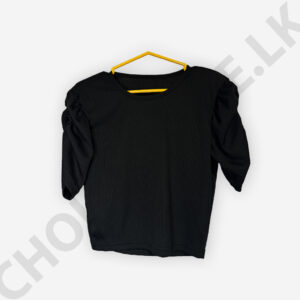 Puff  Sleeve Top Light Black Color