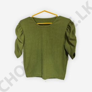 Puff  Sleeve Top Light Green Color