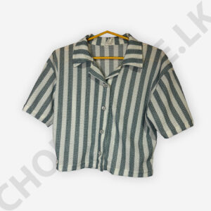 Button Front Blue Color Printed Blouse