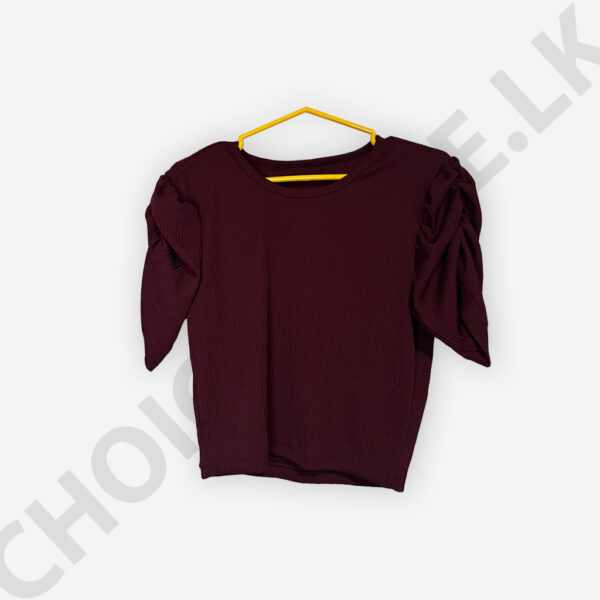 Puff  Sleeve Top Maroon Color