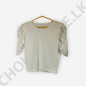 Puff  Sleeve Top White Color