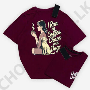 Baggy T Shirt with Back Printed Maroon Color