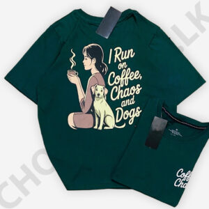 Baggy T Shirt with Back Printed Green Color