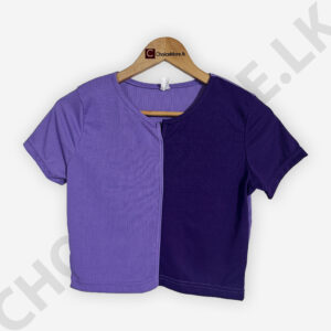 Two Tone Crop Top Light Purple