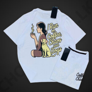 Baggy T Shirt with Back Printed White Color