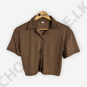 Button Front Brown Color Blouse