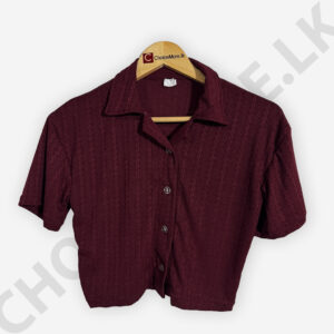 Button Front Maroon Color Blouse