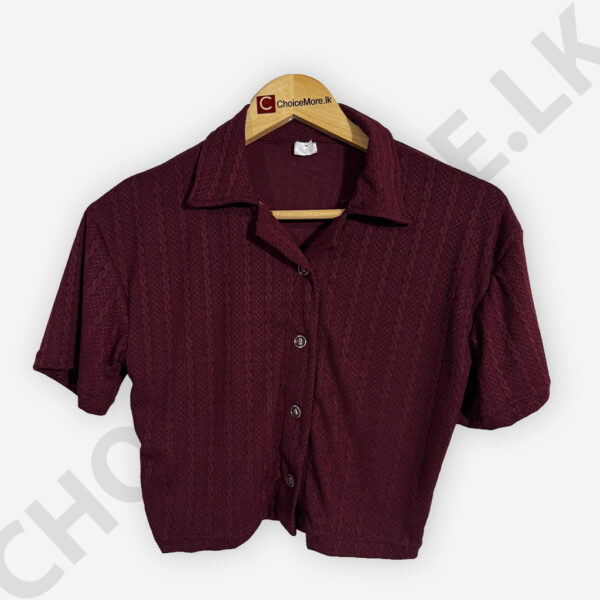 Button Front Maroon Color Blouse