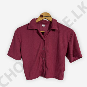 Button Front Dark Pink Color Blouse