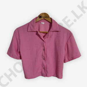 Button Front Pink Color Blouse