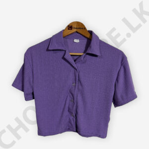Button Front Purple Color Blouse