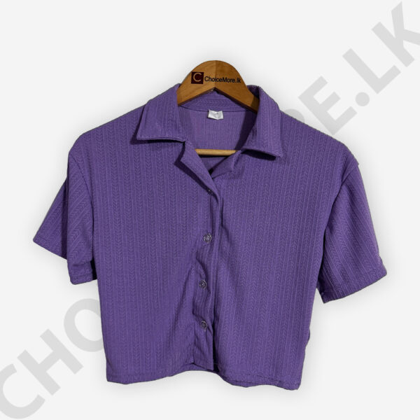 Button Front Purple Color Blouse