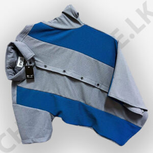 Men's Gray & Blue Collar T-Shirt