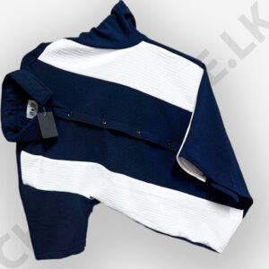 Men's Blue & White Collar
