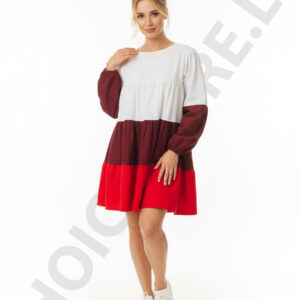Home Page long sleeve short frock red color