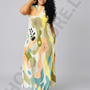 a line long frock sleeveless pink color